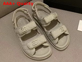 Chanel Beach Sandal in Gray Denim Replica