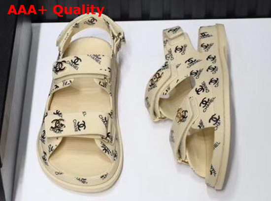 Chanel Beach Sandal in Ivory Printed Tpu Replica