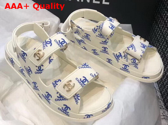 Chanel Beach Sandal in Ivory Printed Tpu Replica