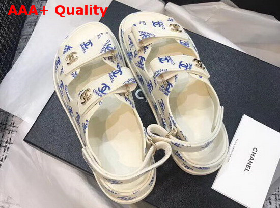 Chanel Beach Sandal in Ivory Printed Tpu Replica