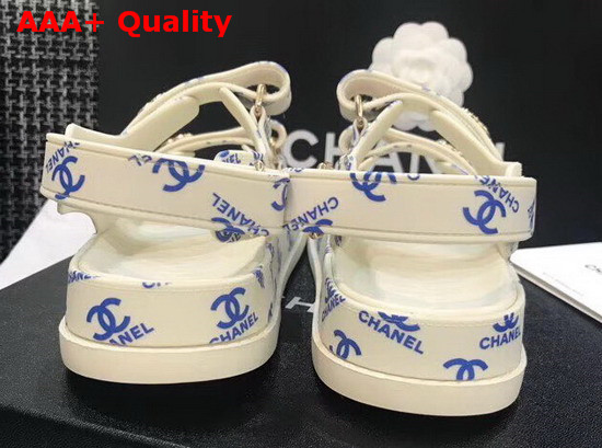 Chanel Beach Sandal in Ivory Printed Tpu Replica