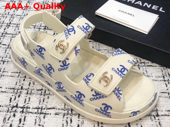 Chanel Beach Sandal in Ivory Printed Tpu Replica