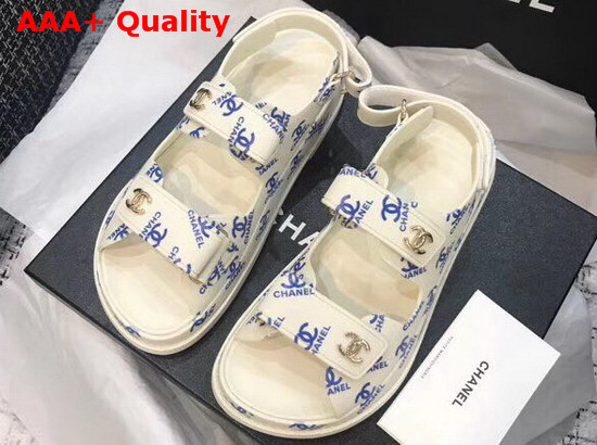 Chanel Beach Sandal in Ivory Printed Tpu Replica