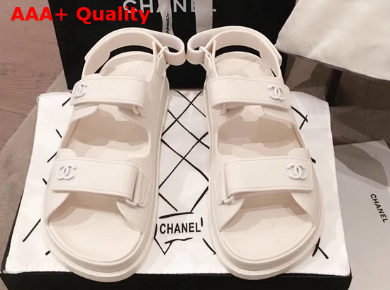 Chanel Beach Sandal in Ivory Tpu Replica