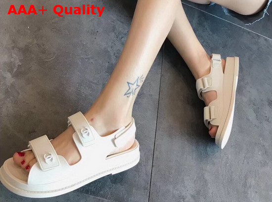 Chanel Beach Sandal in Ivory Tpu Replica