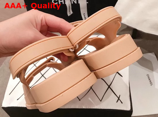 Chanel Beach Sandal in Nude Tpu Replica