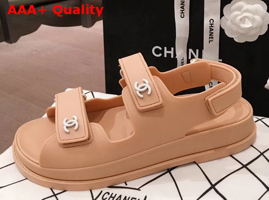 Chanel Beach Sandal in Nude Tpu Replica