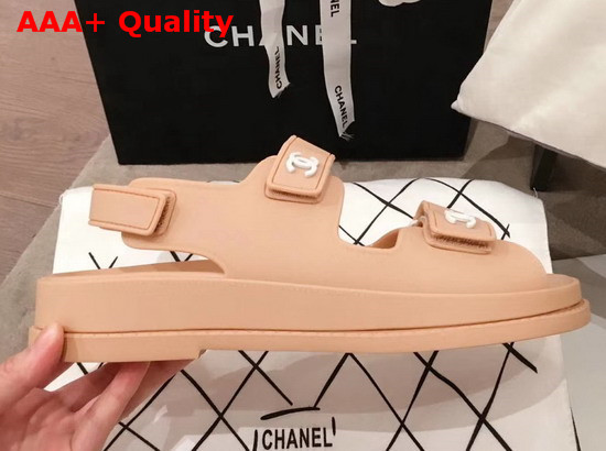 Chanel Beach Sandal in Nude Tpu Replica