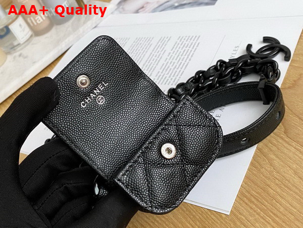 Chanel Belt Bag for Ipod Black Grained Calfskin Replica