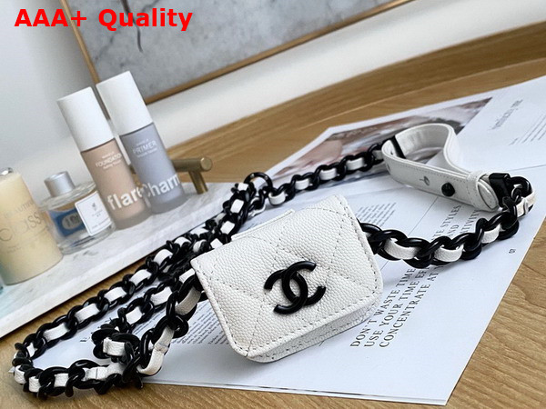 Chanel Belt Bag for Ipod White Grained Calfskin Replica