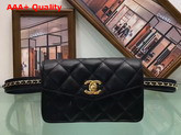 Chanel Belt Bag in Black Quilted Lambskin Replica