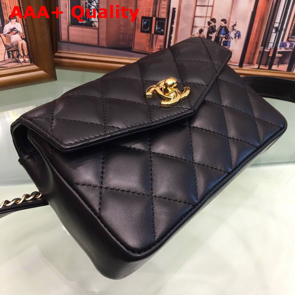 Chanel Belt Bag in Black Quilted Lambskin Replica