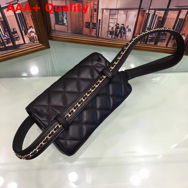 Chanel Belt Bag in Black Quilted Lambskin Replica