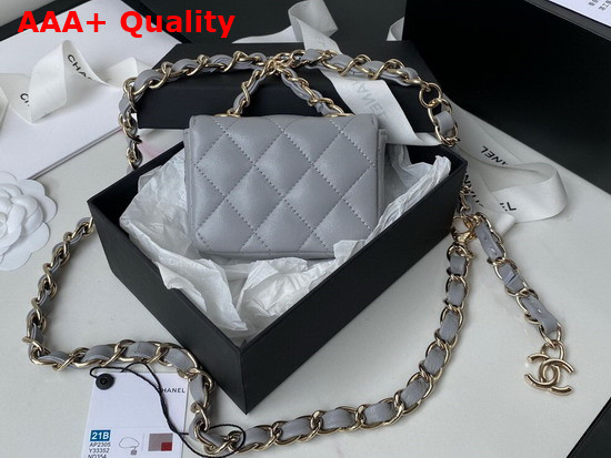 Chanel Belt Bag in Grey Grained Calfskin Replica