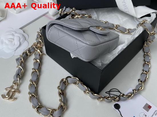 Chanel Belt Bag in Grey Grained Calfskin Replica