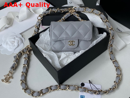 Chanel Belt Bag in Grey Grained Calfskin Replica