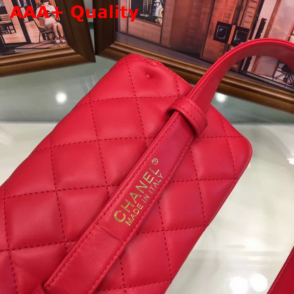 Chanel Belt Bag in Red Quilted Lambskin Replica