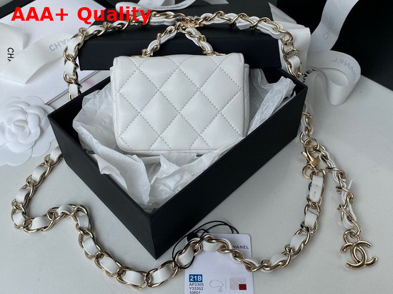 Chanel Belt Bag in White Lambskin Replica