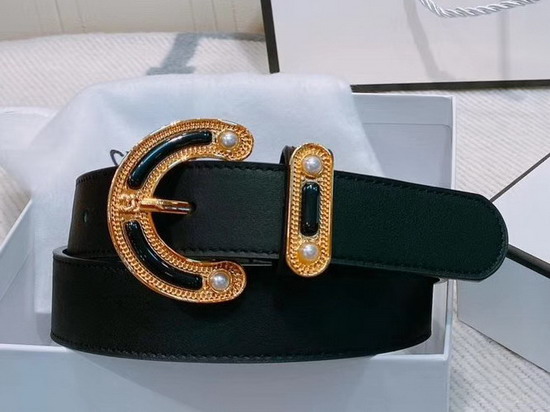 Chanel Belt in Black Calfskin with Gold C Buckle