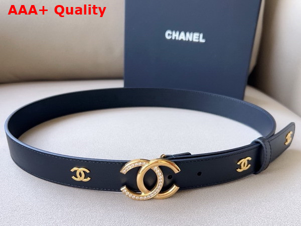 Chanel Belt in Black Smooth Leather with CC Buckle Replica