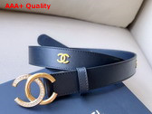 Chanel Belt in Black Smooth Leather with CC Buckle Replica