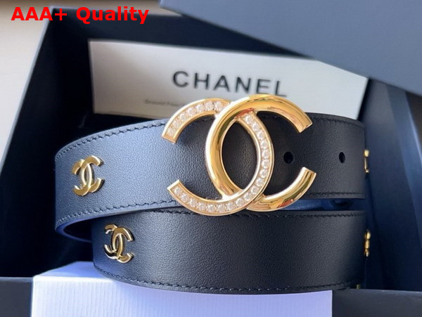 Chanel Belt in Black Smooth Leather with CC Buckle Replica