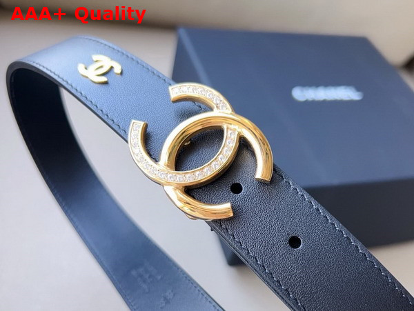 Chanel Belt in Black Smooth Leather with CC Buckle Replica