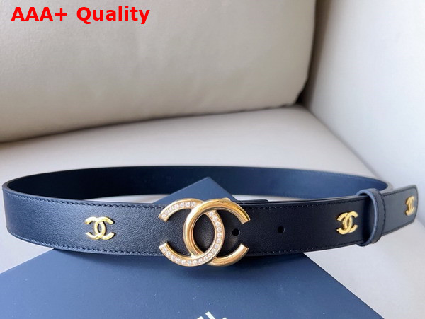 Chanel Belt in Black Smooth Leather with CC Buckle Replica