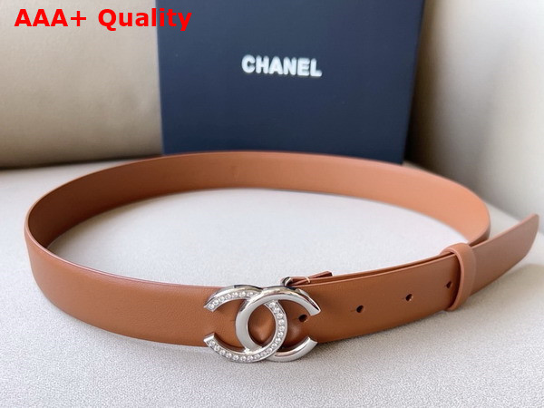 Chanel Belt in Brown Smooth Leather with CC Belt Buckle Replica