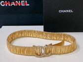 Chanel Belt in Gold Lambskin Gold Tone Metal and Strass AA8934 Replica