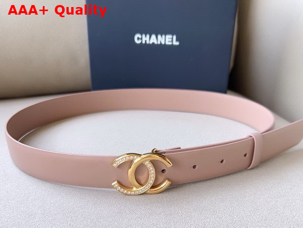 Chanel Belt in Pink Smooth Leather with CC Belt Buckle Replica