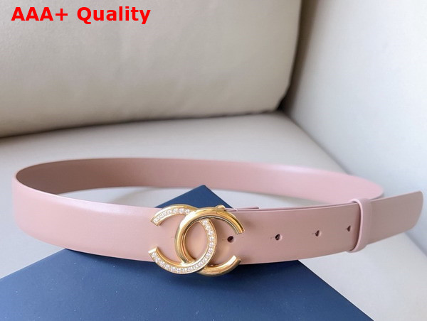 Chanel Belt in Pink Smooth Leather with CC Belt Buckle Replica