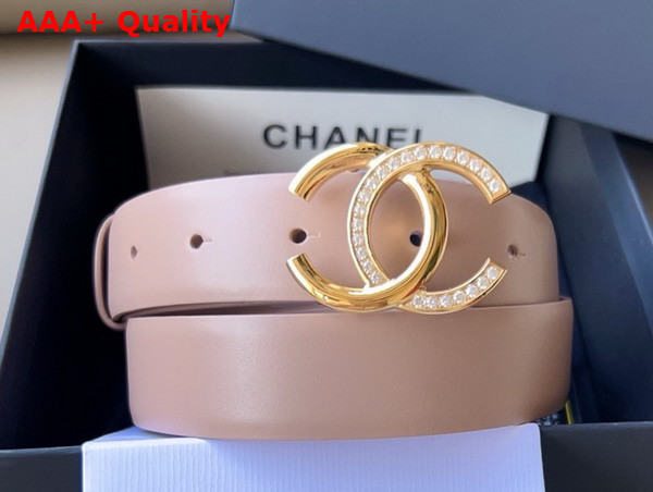 Chanel Belt in Pink Smooth Leather with CC Belt Buckle Replica