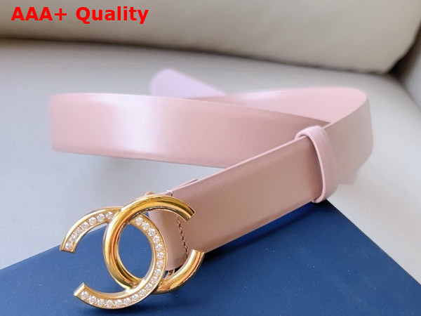 Chanel Belt in Pink Smooth Leather with CC Belt Buckle Replica