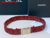 Chanel Belt in Red Lambskin Gold Tone Metal and Strass AA9445 Replica