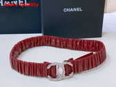 Chanel Belt in Red Lambskin Silver Tone Metal and Strass AA8934 Replica