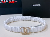 Chanel Belt in White Lambskin Gold Tone Metal and Strass AA8934 Replica