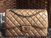 Chanel Big Flap Bag Antique Brass Goatskin Iridescent Hardwares for Sale