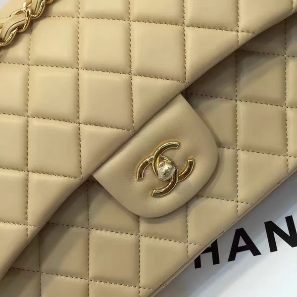 Chanel Big Flap Bag in Beige Lambskin with Gold Hardware For Sale