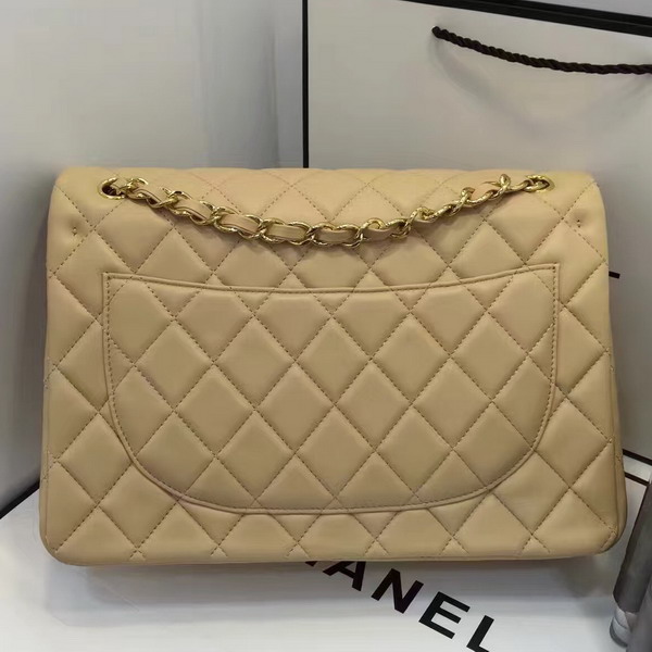 Chanel Big Flap Bag in Beige Lambskin with Gold Hardware For Sale