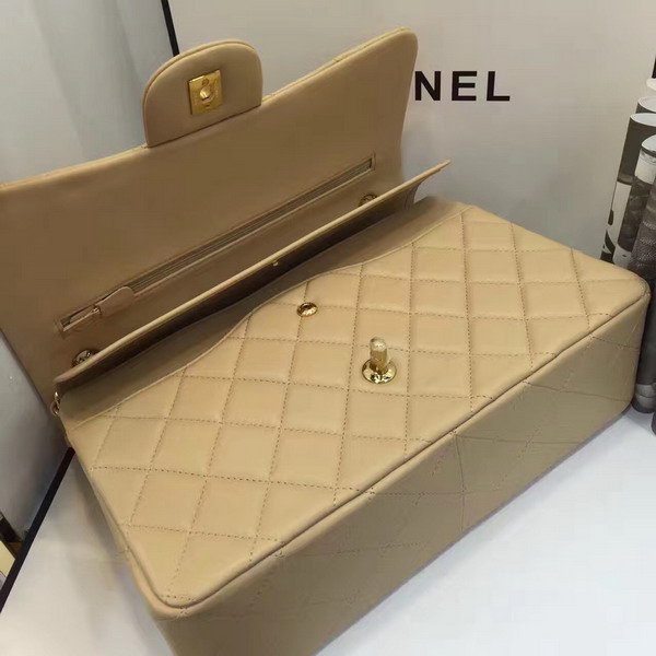 Chanel Big Flap Bag in Beige Lambskin with Gold Hardware For Sale