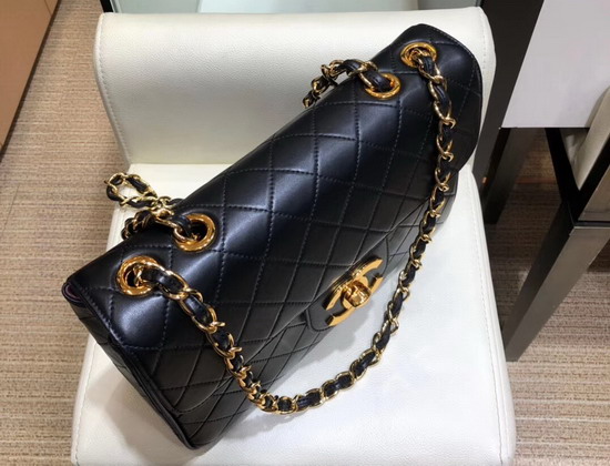 Chanel Big Flap Bag in Black Lambskin