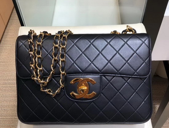 Chanel Big Flap Bag in Black Lambskin