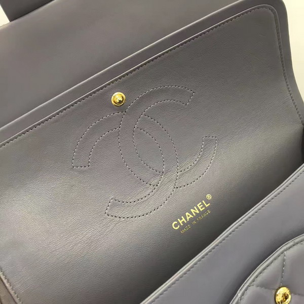 Chanel Big Flap Bag in Grey Lambskin with Gold Hardware For Sale