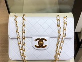 Chanel Big Flap Bag in White Lambskin