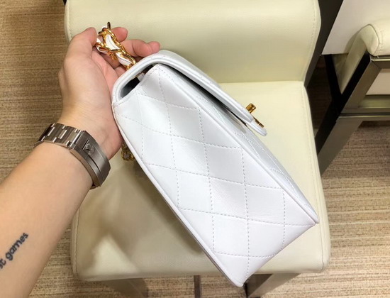 Chanel Big Flap Bag in White Lambskin