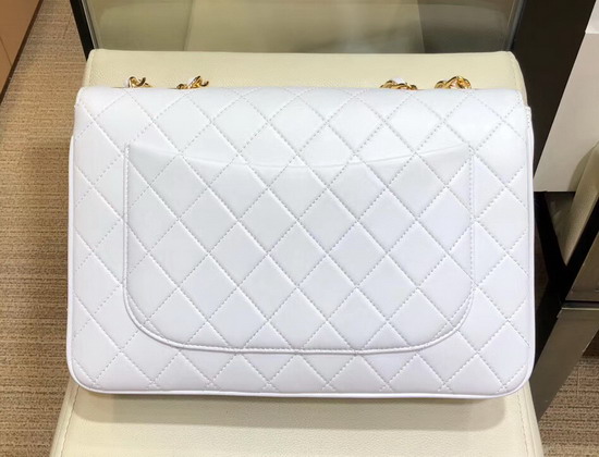 Chanel Big Flap Bag in White Lambskin