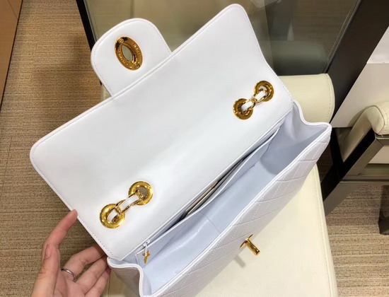 Chanel Big Flap Bag in White Lambskin