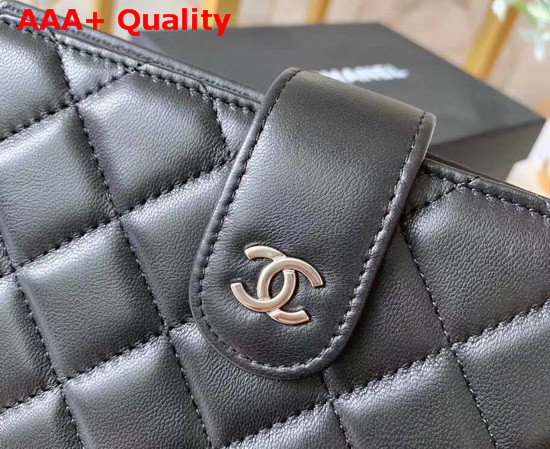 Chanel Big Quilted Leather Cover Note Book Black Quilted Lambskin Replica