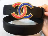 Chanel Black Leather Belt with Two Tone CC Belt Buckle